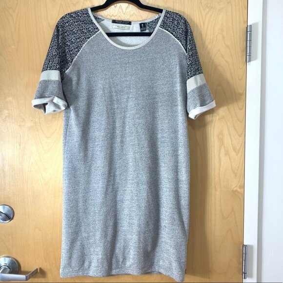 Maison Scotch Grey Short Sleeve Sweater Mini Dress - Picture 4 of 15